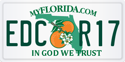 FL license plate EDCR17