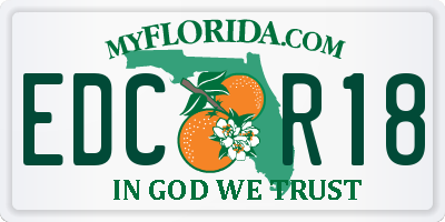 FL license plate EDCR18