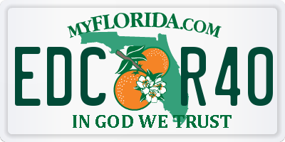 FL license plate EDCR40