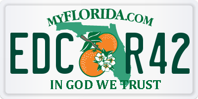 FL license plate EDCR42