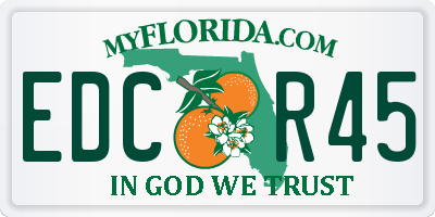 FL license plate EDCR45