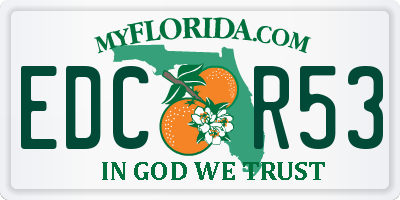 FL license plate EDCR53