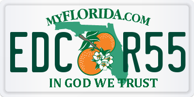 FL license plate EDCR55