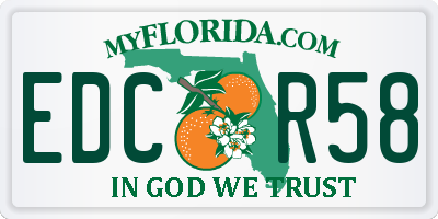 FL license plate EDCR58