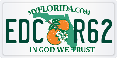 FL license plate EDCR62