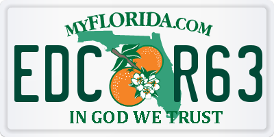 FL license plate EDCR63