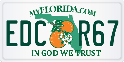 FL license plate EDCR67