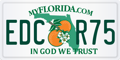 FL license plate EDCR75