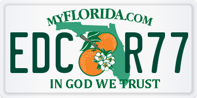 FL license plate EDCR77