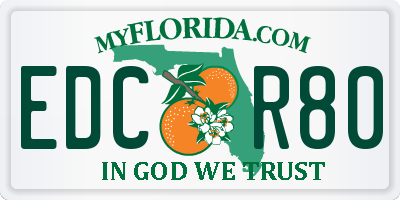 FL license plate EDCR80