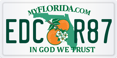 FL license plate EDCR87