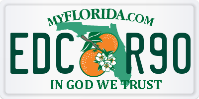 FL license plate EDCR90
