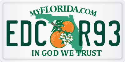 FL license plate EDCR93