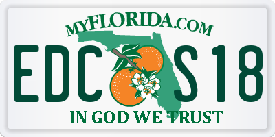FL license plate EDCS18