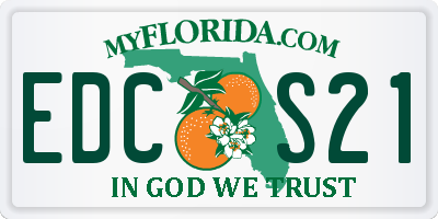 FL license plate EDCS21