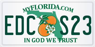 FL license plate EDCS23