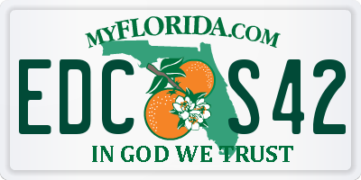FL license plate EDCS42