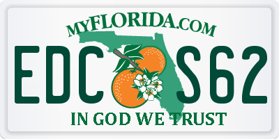FL license plate EDCS62
