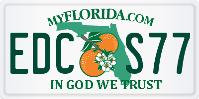 FL license plate EDCS77