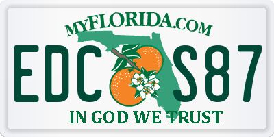 FL license plate EDCS87