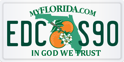 FL license plate EDCS90