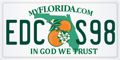 FL license plate EDCS98