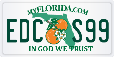 FL license plate EDCS99