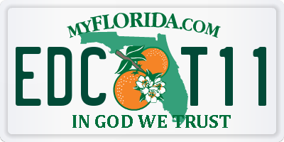 FL license plate EDCT11