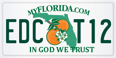 FL license plate EDCT12