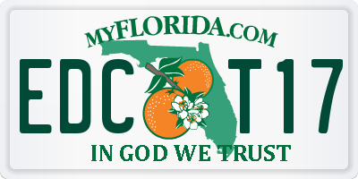 FL license plate EDCT17
