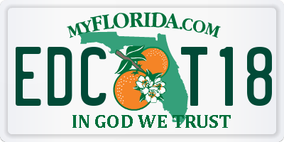 FL license plate EDCT18