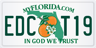 FL license plate EDCT19