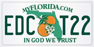 FL license plate EDCT22