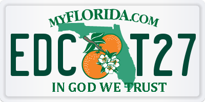 FL license plate EDCT27