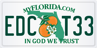FL license plate EDCT33