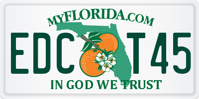 FL license plate EDCT45