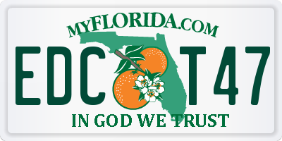 FL license plate EDCT47