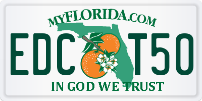 FL license plate EDCT50