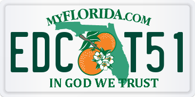 FL license plate EDCT51