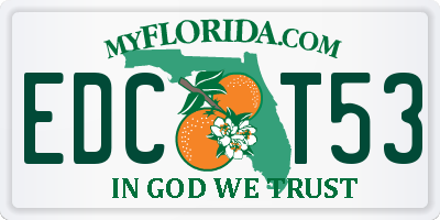 FL license plate EDCT53