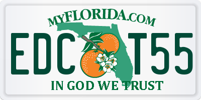 FL license plate EDCT55