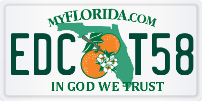FL license plate EDCT58