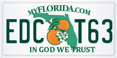 FL license plate EDCT63