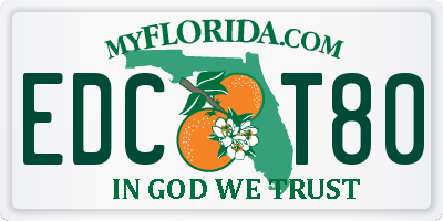 FL license plate EDCT80