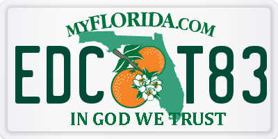 FL license plate EDCT83