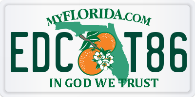 FL license plate EDCT86