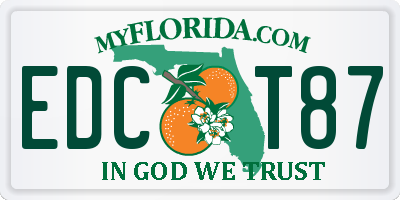 FL license plate EDCT87