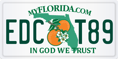 FL license plate EDCT89