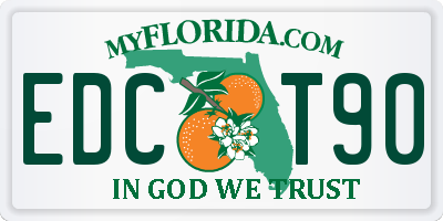 FL license plate EDCT90