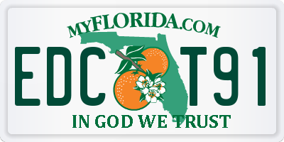 FL license plate EDCT91